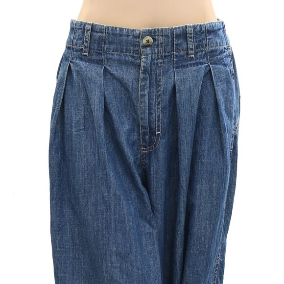 Free People Pull On Boyfriend Jeans Pants Harem Paper Bag Cotton XXS New 276590 - Picture 2 of 4
